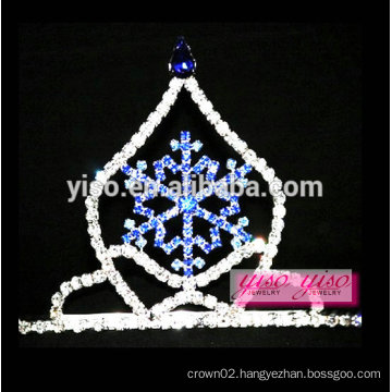 fashion personalized sapphire crystal snow flake tiara